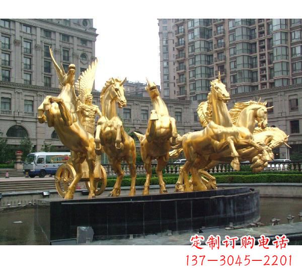 张掖阿波罗战车喷泉铜雕