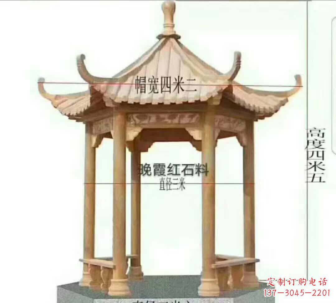 张掖八角凉亭石雕
