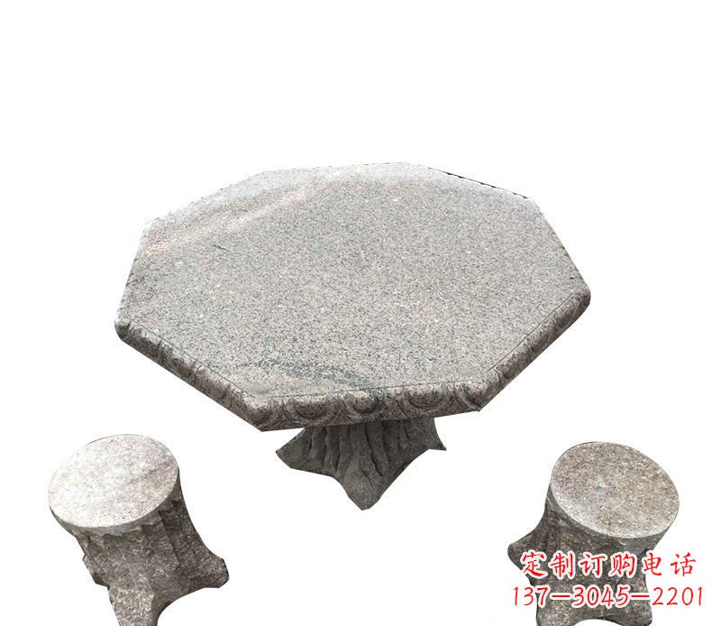 张掖八角石桌凳园林景观石雕
