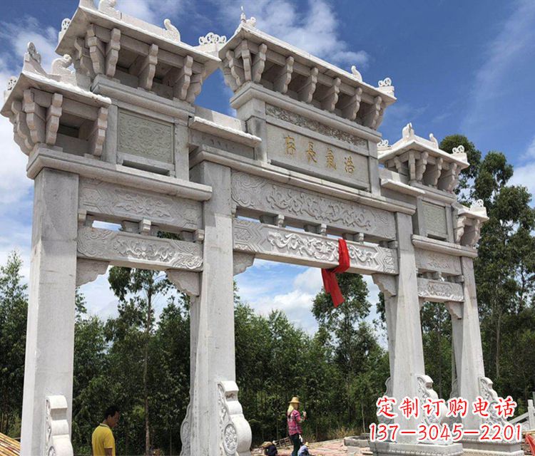 张掖八脚牌坊石雕