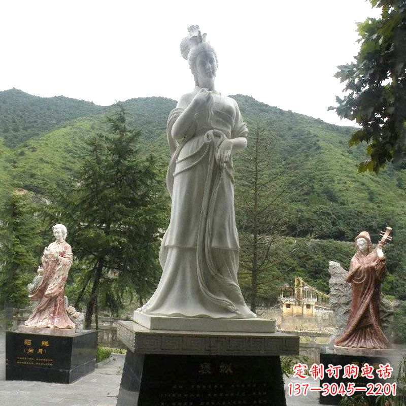 张掖褒姒雕塑-大理石石雕美女中国古代美女塑像