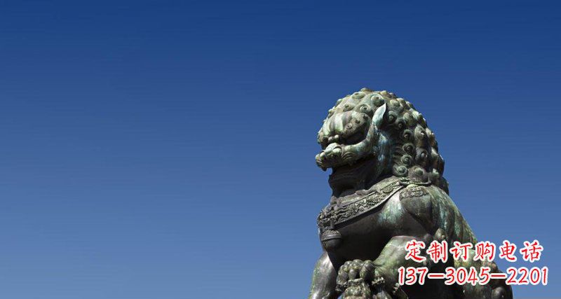 张掖北京青铜狮子雕塑 (2)