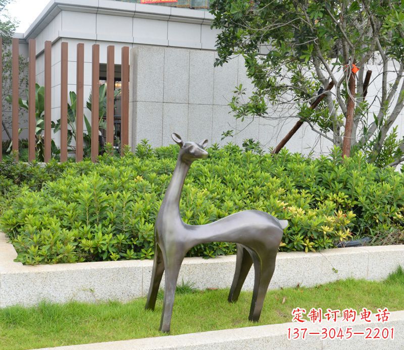 张掖别墅抽象小鹿铜雕
