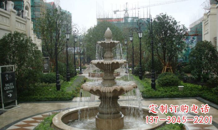 张掖别墅景观大型喷泉石雕 (2)
