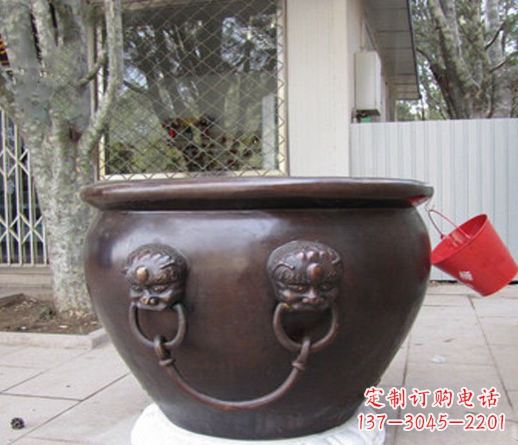 张掖招财进宝水缸铜雕塑摆件