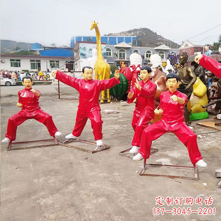 张掖玻璃钢太极拳雕塑展示中国传统文化