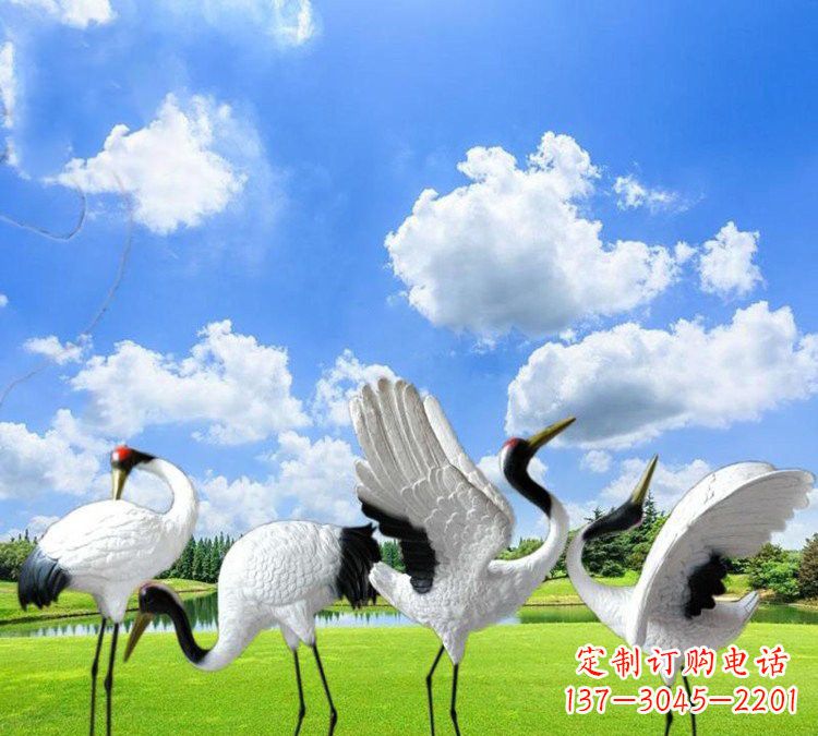 张掖玻璃钢丹顶鹤雕塑——一件艺术精品