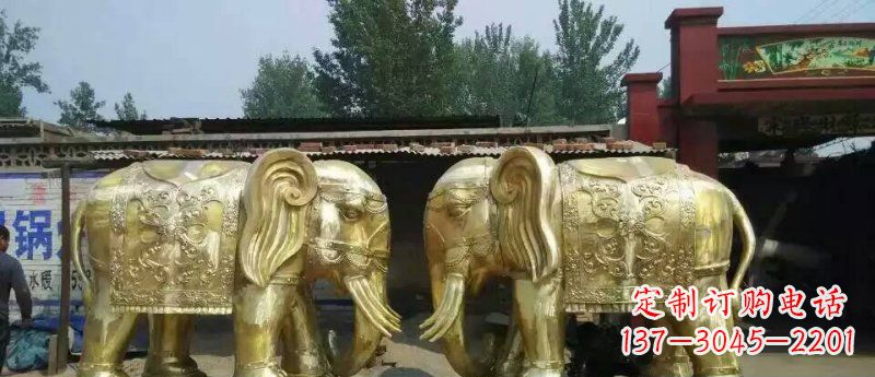 张掖玻璃钢大象雕塑仿铜雕塑的精美之作
