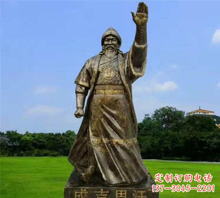 张掖玻璃钢成吉思汗雕塑