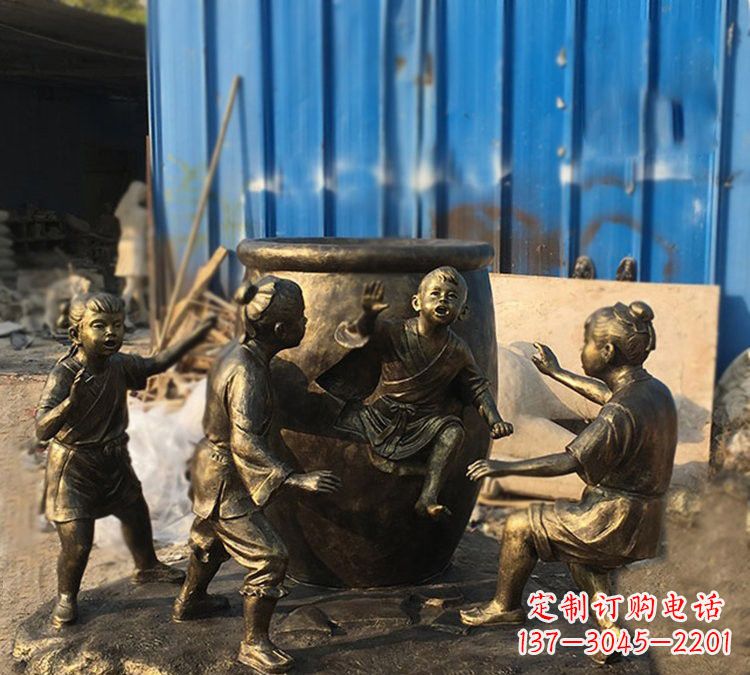 张掖司马光雕塑以玻璃钢仿铜创作