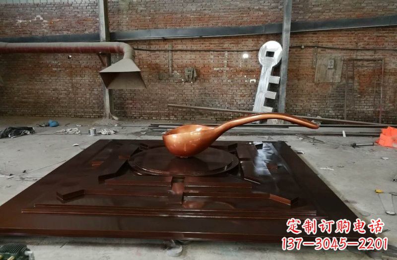 张掖玻璃钢仿铜司南雕塑精美装点城市的灵魂