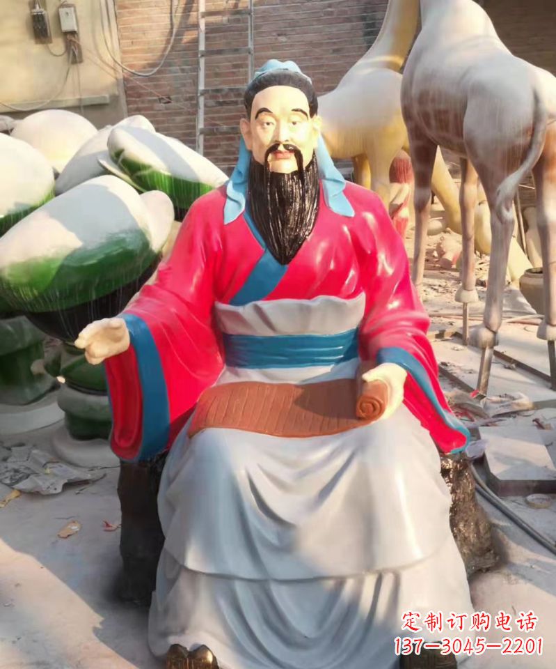 张掖玻璃钢雕刻的孔子