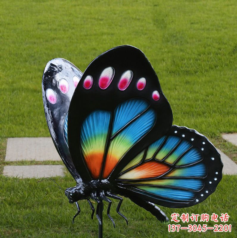 张掖玻璃钢制作的蝴蝶雕塑