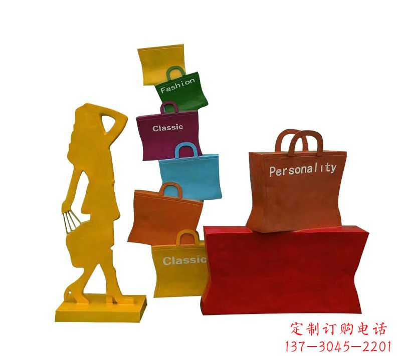 张掖玻璃钢购物袋雕塑——极致艺术