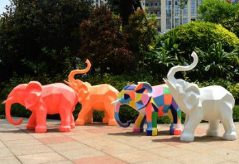 张掖金色大象雕塑活跃的商场游乐场