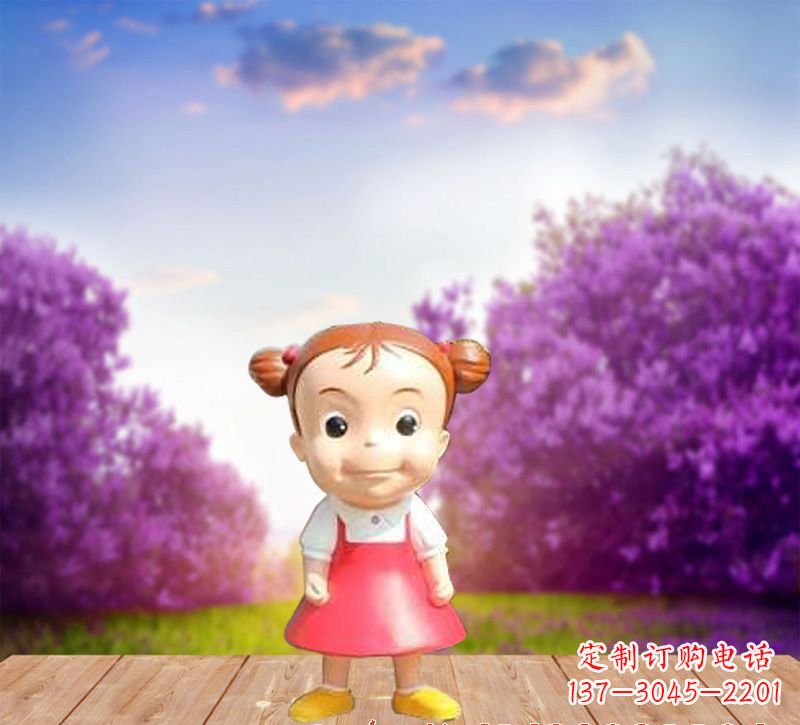 张掖精美玻璃钢卡通小女孩雕塑