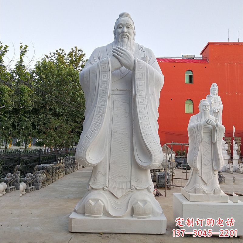 张掖玻璃钢制作的孔子雕塑