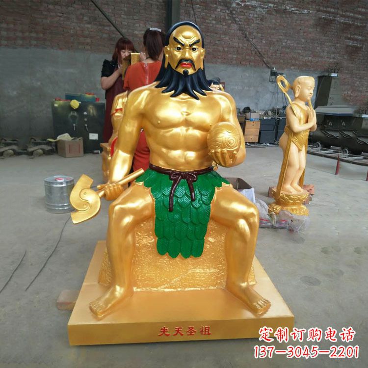 张掖炎帝雕塑玻璃钢彩绘的神话传说