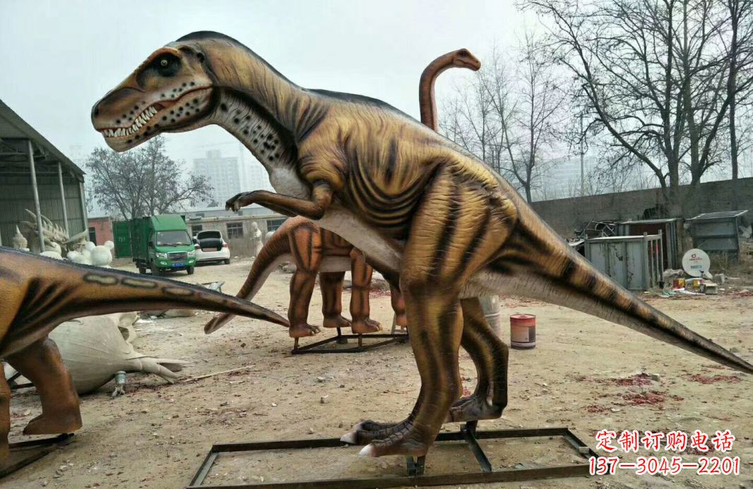 张掖玻璃钢制作的恐龙雕塑精美外形、生动形象
