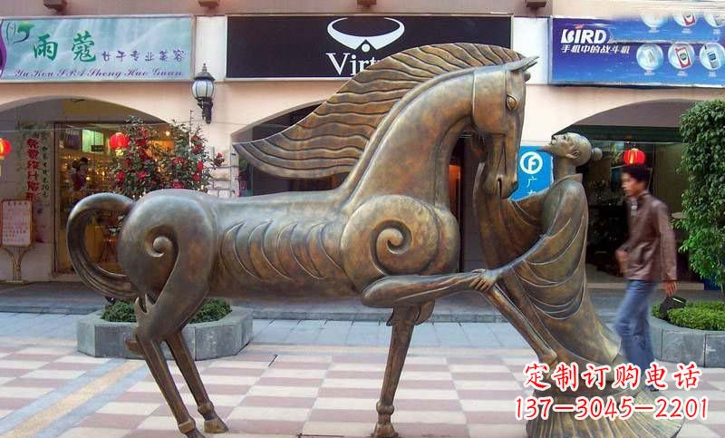 张掖传承着传奇马雕塑