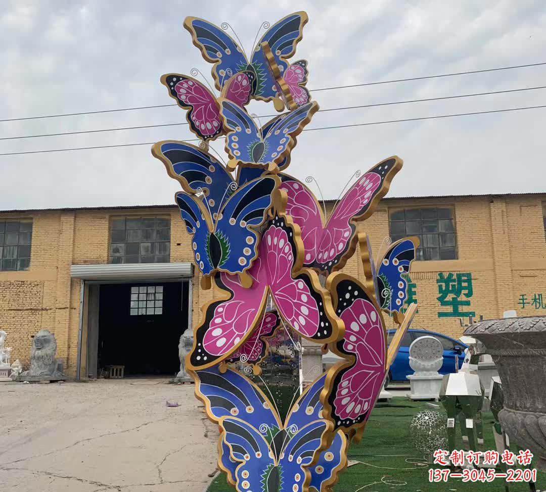 张掖不锈钢彩绘蝴蝶雕塑精美绝伦
