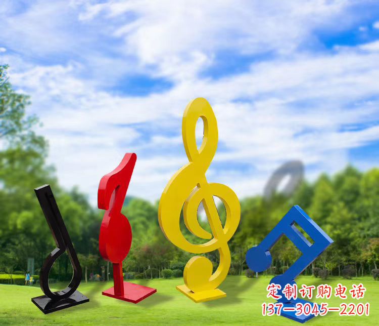 张掖精美的不锈钢音符雕塑