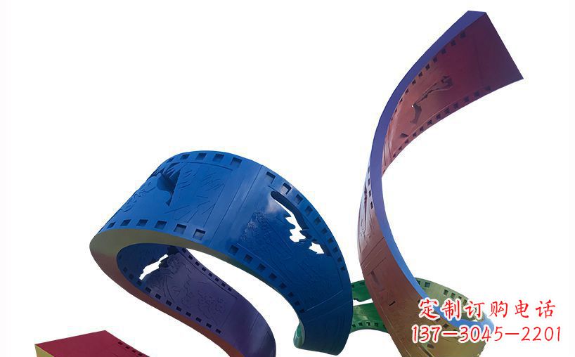 张掖不锈钢彩色胶卷公园雕塑精美的艺术珍品