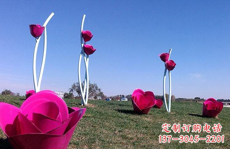 张掖不锈钢彩色玫瑰雕塑艺术精美的象征