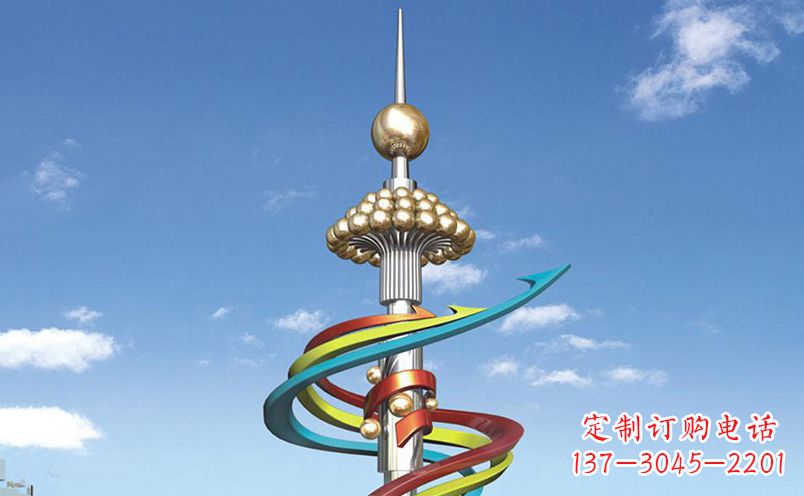 张掖不锈钢飘带彩色雕塑——缤纷空间的艺术美学
