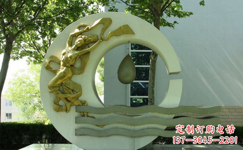 张掖不锈钢嫦娥奔月景观雕塑