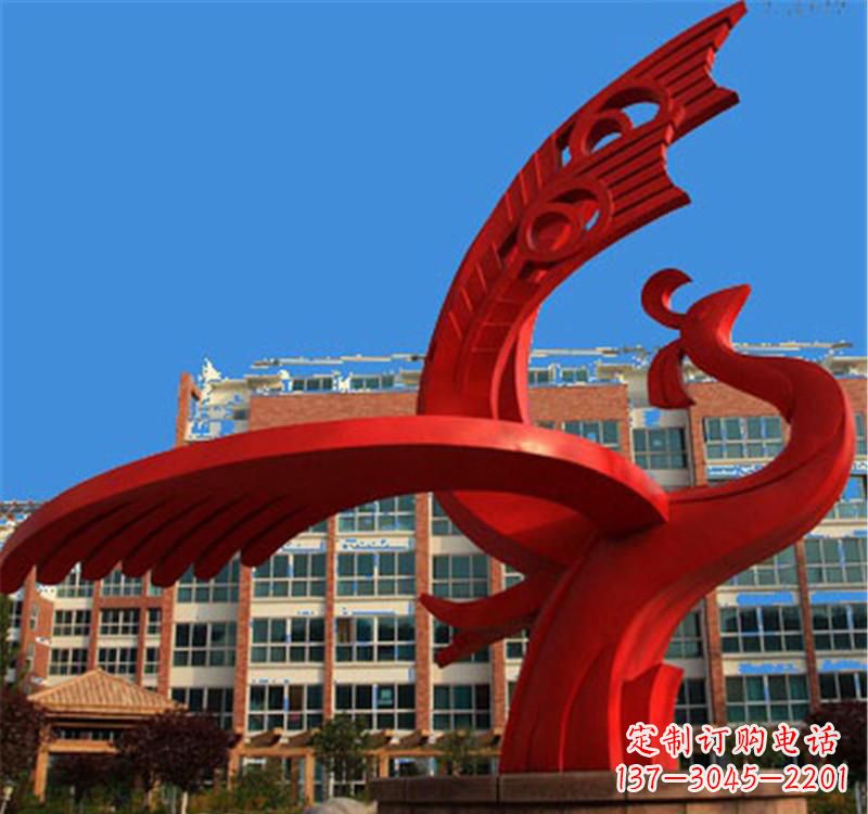 张掖不锈钢凤凰雕塑——展示城市文化之美