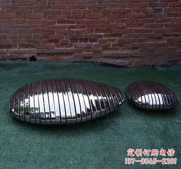 张掖不锈钢城市镜面鹅卵石雕塑