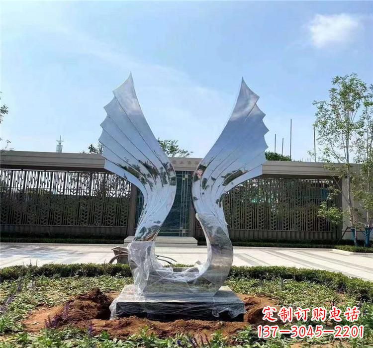 张掖精美不锈钢翅膀雕塑
