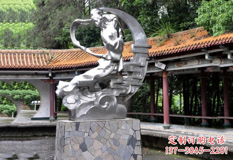 张掖不锈钢制作的嫦娥奔月雕塑