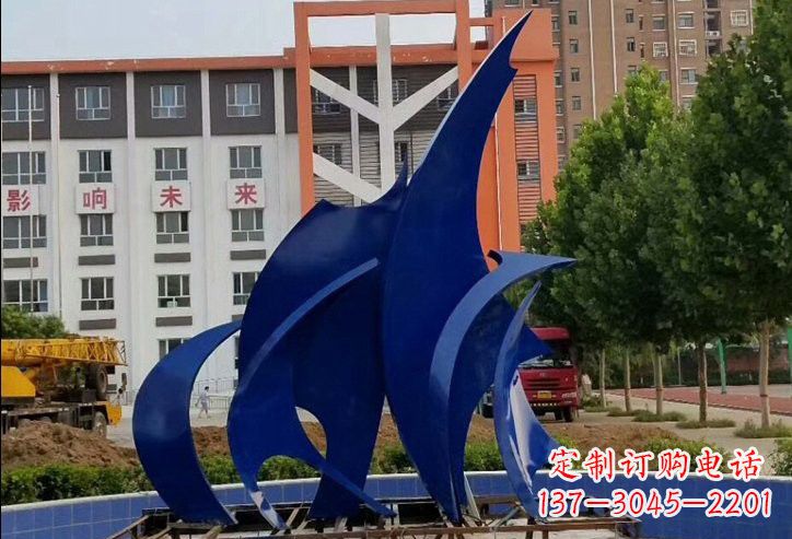 张掖不锈钢船帆雕塑象征着自由和希望