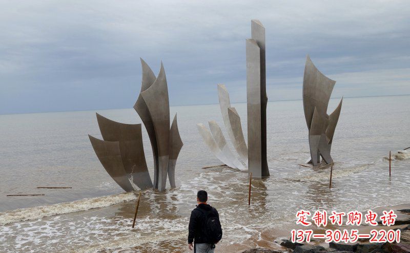 张掖不锈钢船帆海边景观雕塑