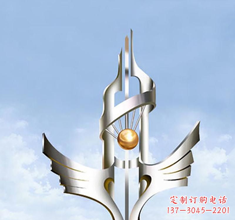 张掖以不锈钢为材料的翅膀雕塑
