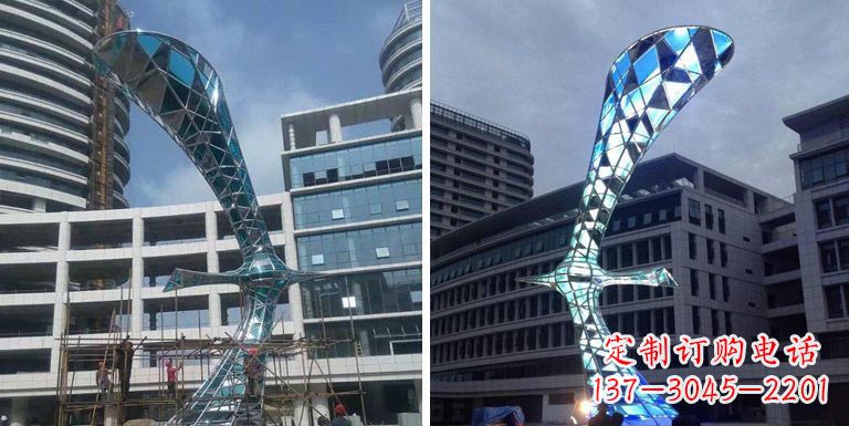张掖大雁景观雕塑——精美不锈钢艺术品
