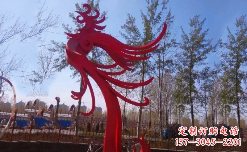 张掖不锈钢凤凰雕塑——象征着美丽与力量