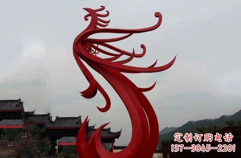 张掖精美不锈钢凤凰雕塑