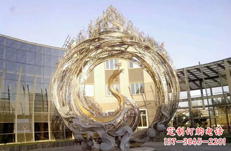 张掖不锈钢凤凰涅槃雕塑