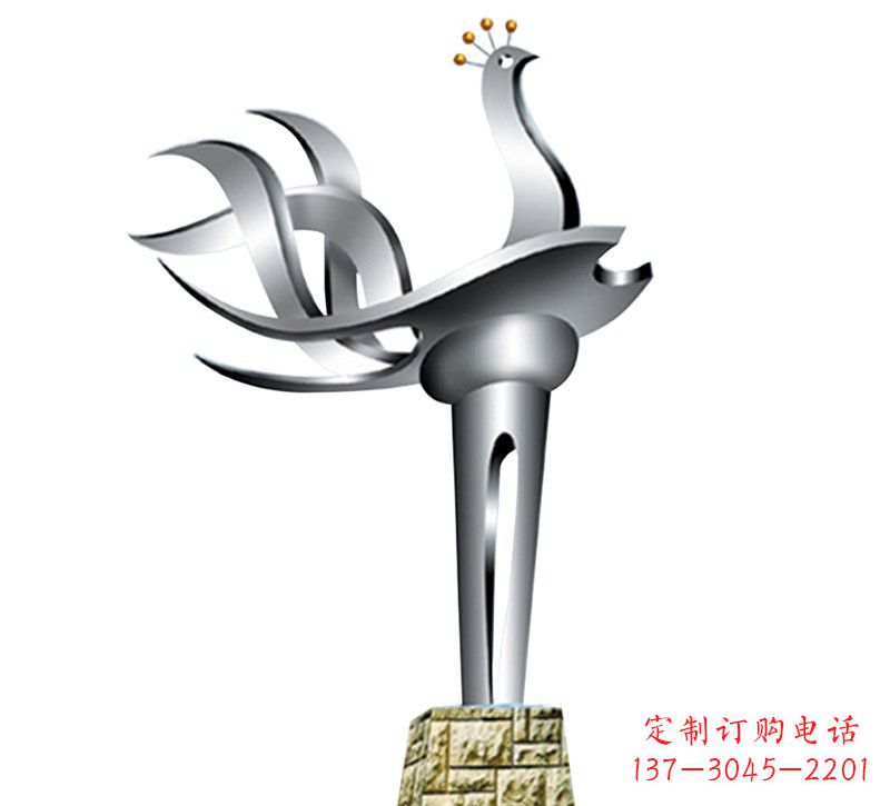 张掖不锈钢凤凰雕塑——精致的艺术之作