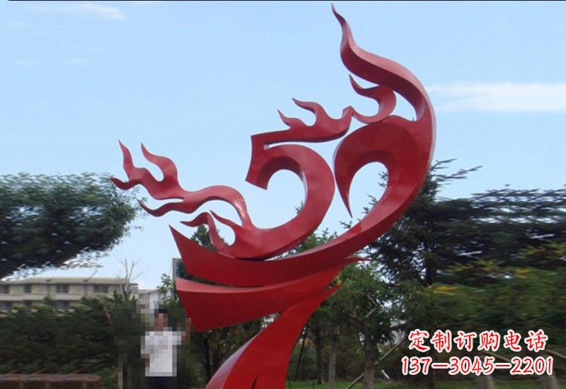 张掖不锈钢凤凰涅槃雕塑——象征着新生