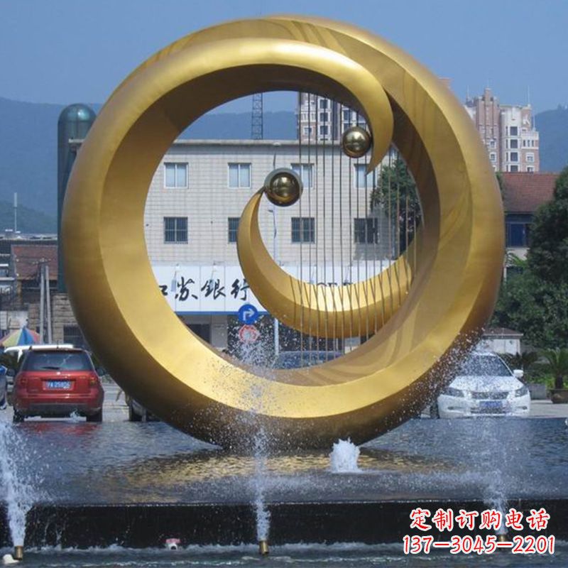 张掖不锈钢喷泉雕塑美丽与宁静