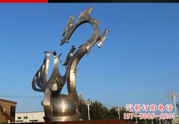 张掖不锈钢龙凤雕塑艺术精美的精品