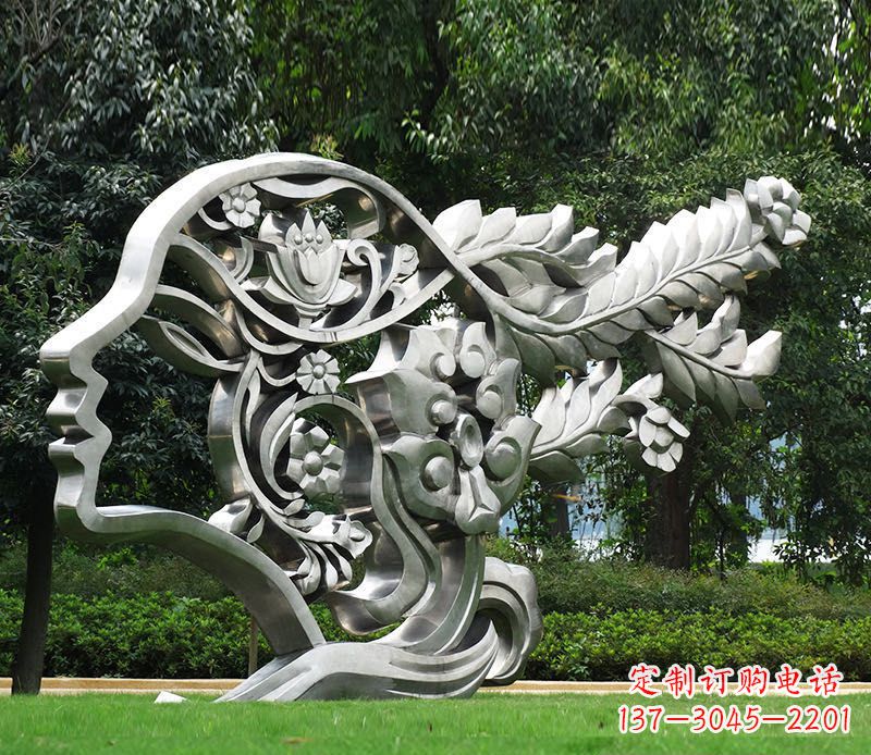 张掖不锈钢美女雕塑给空间带来灵动的美