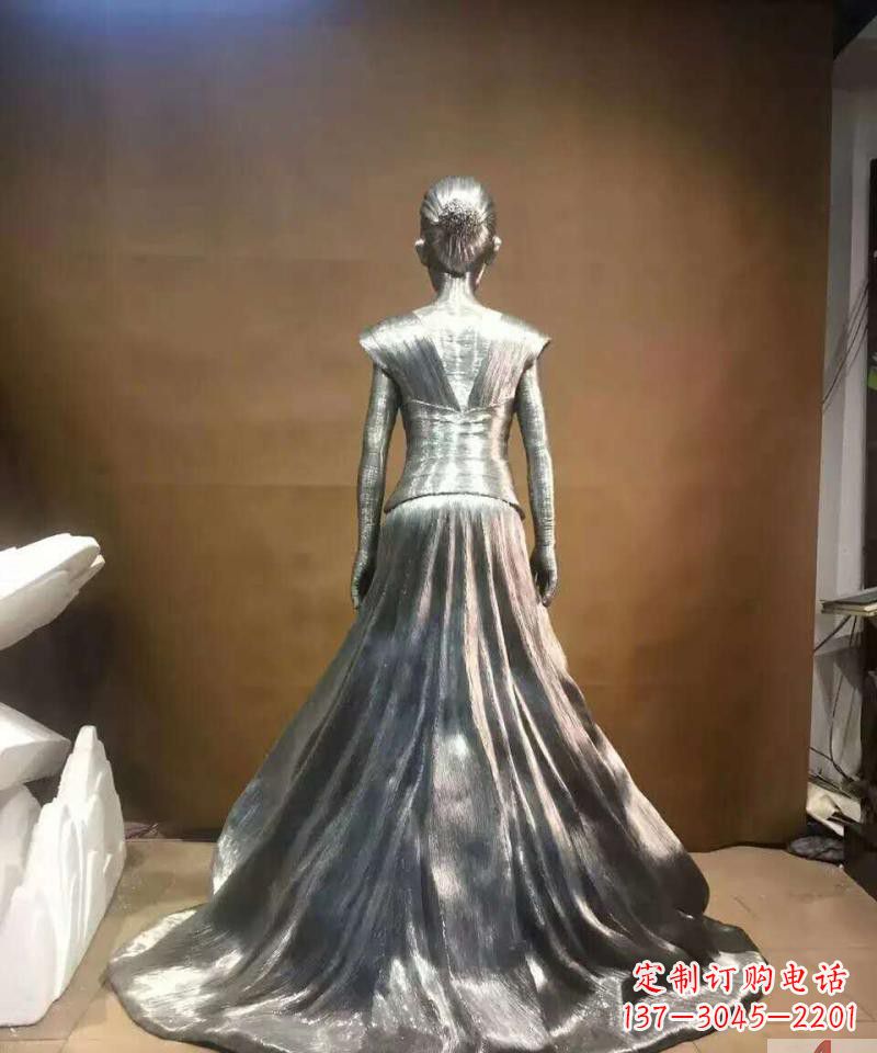 张掖女性之美不锈钢抽象女人身影雕塑