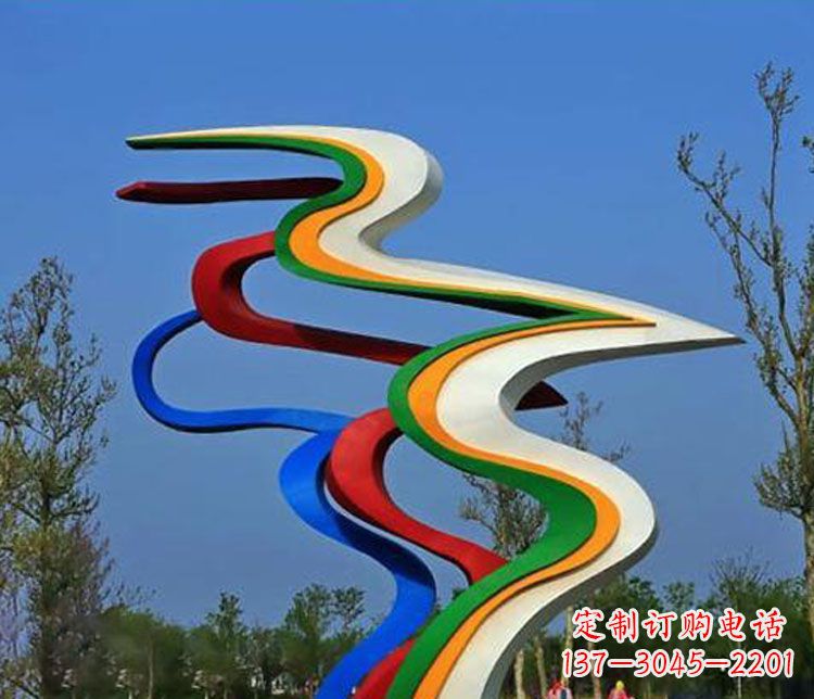 张掖精美不锈钢飘带雕塑