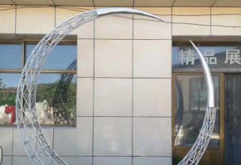 张掖不锈钢别墅月亮镂空雕塑