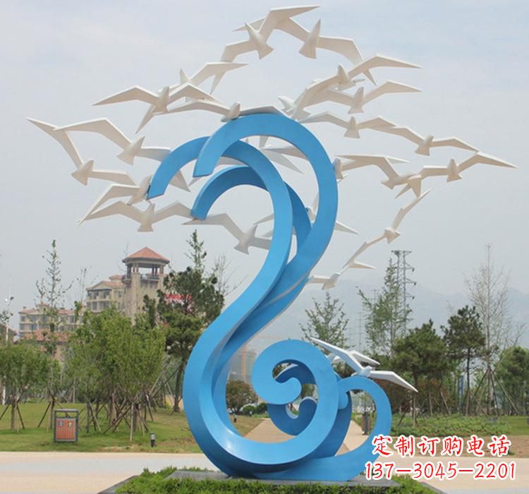 张掖新题目精美不锈钢大雁雕塑